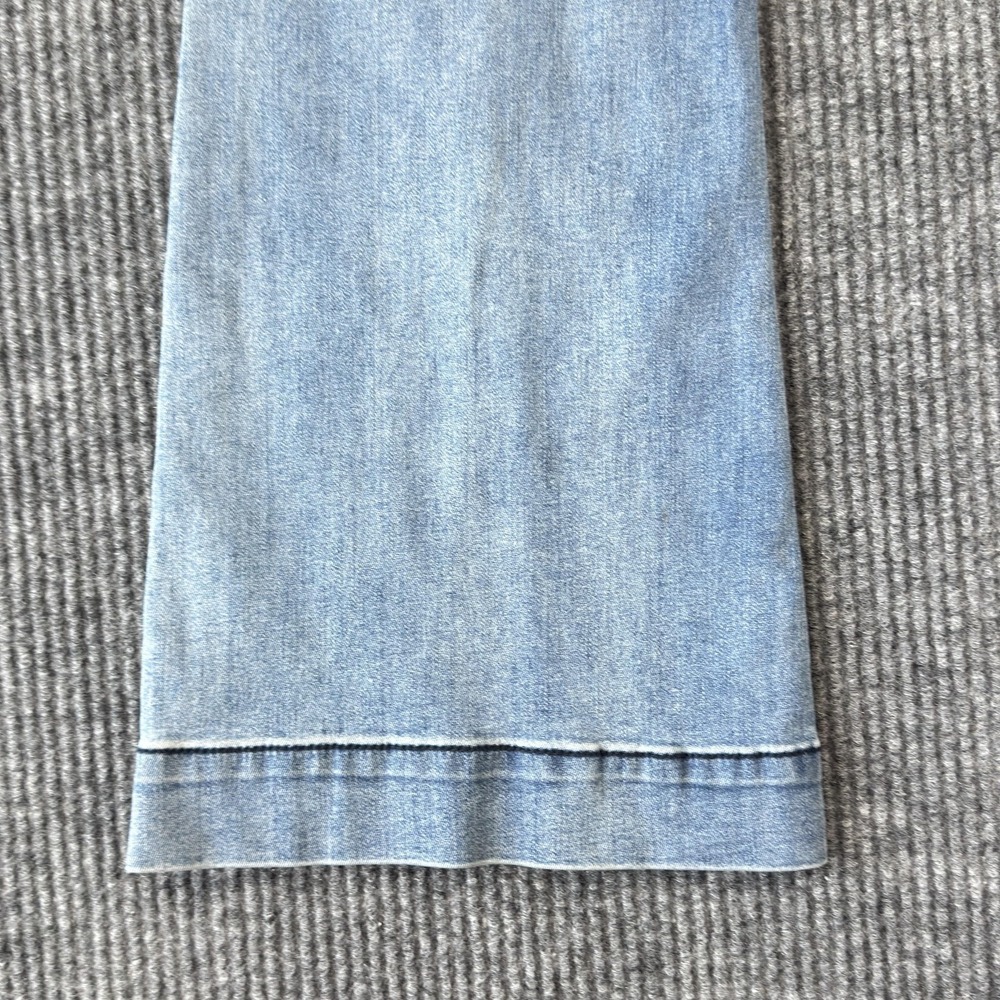 Rock & Roll Trouser Flare Jeans Womens 27x34 Light Wash High Rise Front Slit Leg - Picture 9 of 16